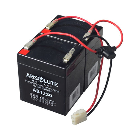 24 Volt Battery Pack for the Huffy Torex UTV Electric Quad Ride-On Toy, featuring a black battery with red and black wires and a white connector, ideal for reliable replacements.