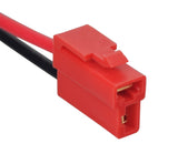 12 Volt Battery for the Rollplay Nighthawk, shown with a red plastic connector and black wires, designed to replace weak scooter batteries and available with optional wire harness and fuse.