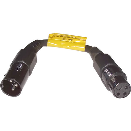 XLR Polarity Reversing Adapter for Everest & Jennings Scooters, featuring a black cable with a yellow label, designed for compatibility with various mobility scooters and brands requiring reversed polarity.