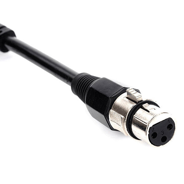 XLR-3 to Modified 3-Pin Adapter, featuring a black cable with a silver XLR connector on one end and a 3-Pin connector on the other.