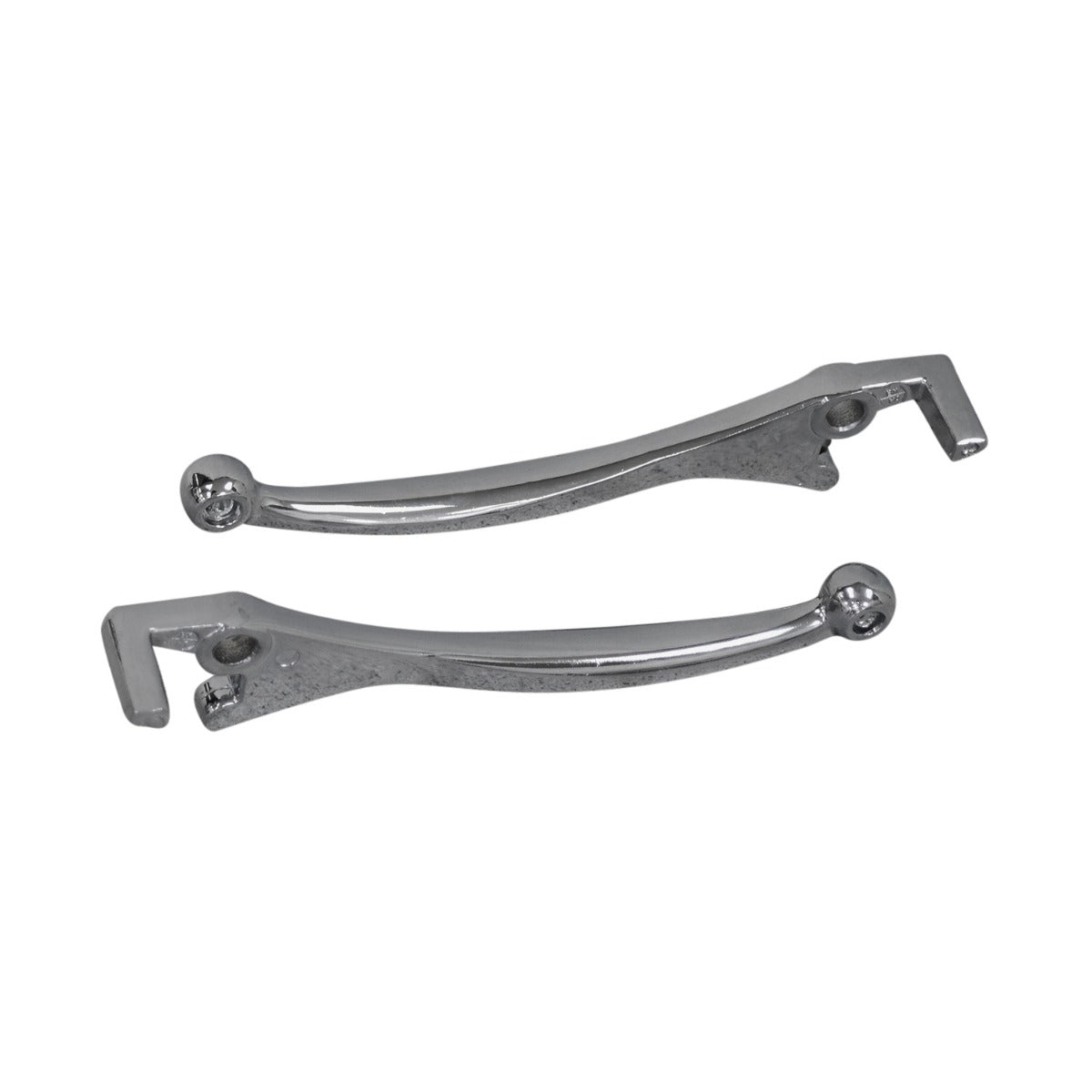 Brake Lever Set for the MotoTec MT-FatBoy-500 Electric Scooter (Set of 2) showing a pair of polished chrome finish levers, designed for both the right and left handlebars.