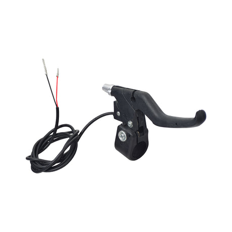 Brake Lever with Electric Cable for Razor Pocket Rocket (PR200), featuring a black handlebar with integrated brake switch, electric cable, and mounting bracket. Includes red and black wires.