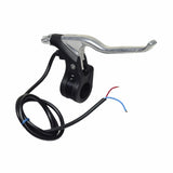 Aluminum Right Side Brake Lever with Wires for scooters, featuring a polished aluminum handle and attached cables. Ideal for electric scooters, dirt bikes, and mini bikes with front brakes.