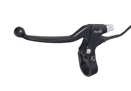 Brake Lever Set with Wires for eZIP 1000, IZIP I-1000, and Schwinn ST1000; shows close-up of black handlebar with silver handle and attached wires.