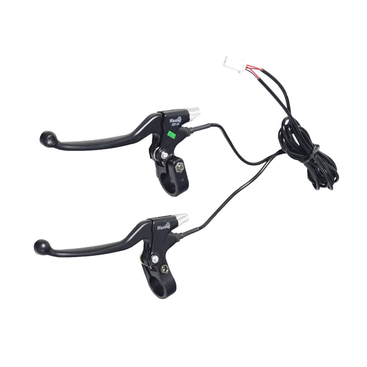 Brake Lever Set with Wires for eZIP 1000, IZIP I-1000, and Schwinn ST1000 showing two black levers with attached wires, ready to connect to the controller.