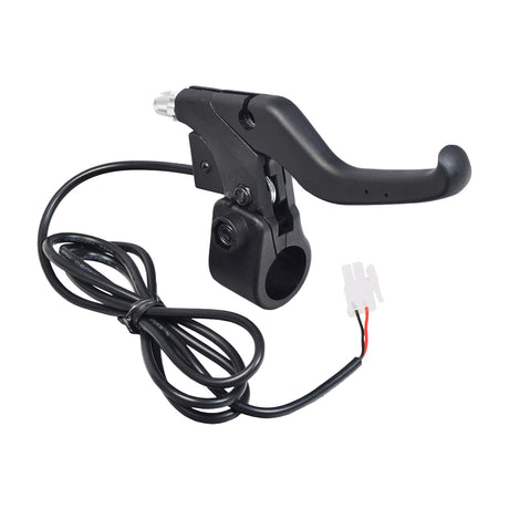 Brake Lever for the Razor Power Core E100. Shows a black handlebar with attached double wire, left-side brake lever assembly. Suitable for various electric scooter models.