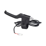 Brake Lever for Razor Power Core E90 (V1-2+) & Power Core E95 (V1+) Scooters, featuring a black handlebar with visible wires and a close-up of a screw, fully assembled with twin controller wires.