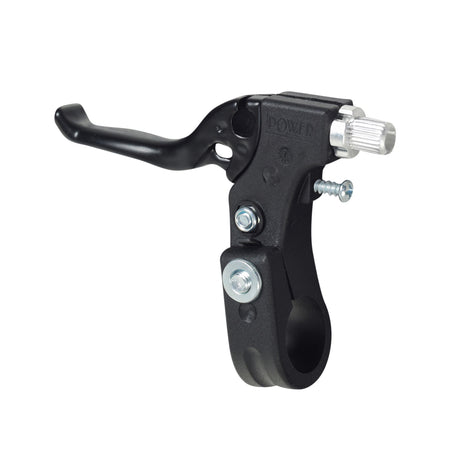 Brake Lever for the Mongoose Expo Freestyle Scooter showing a black handlebar with visible screws, designed for easy installation on either the left or right side of the scooter.