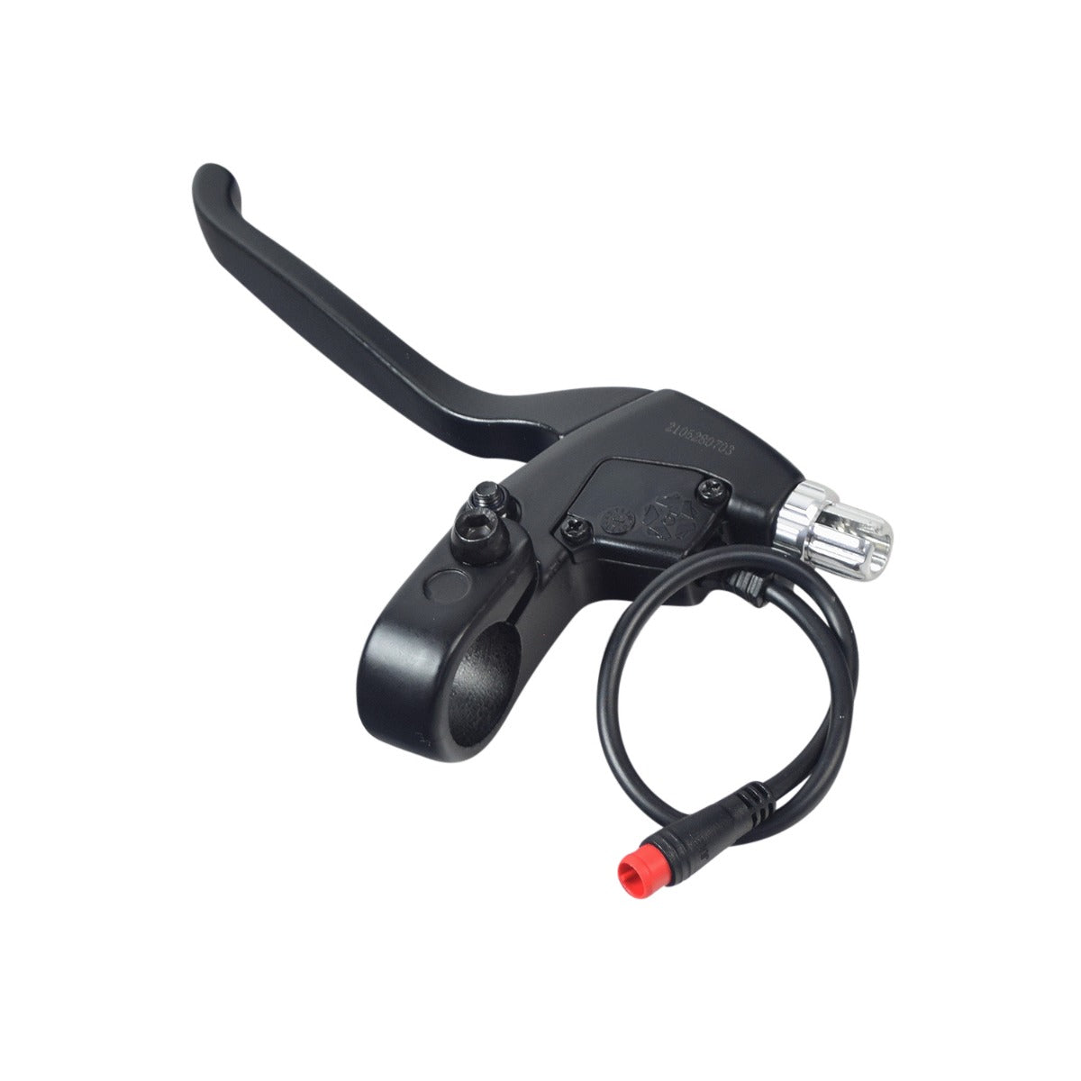 Brake Lever with Wiring Harness for the ANCHEER 26 350W Electric Mountain Bike (Set of 2), showing a close-up of the black handlebar with attached cable and connector.