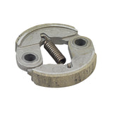 Gas Scooter Parts: Clutch Pad Assembly with 2 Shoes featuring a metal frame and visible spring mechanism, designed for 36cc to 52cc two-stroke gas scooter engines.