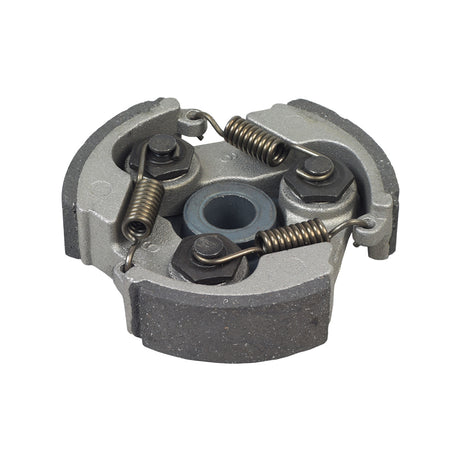 Clutch Pad Assembly with 3 Shoes featuring a metal construction and visible springs, designed for 47cc to 52cc two-stroke gas scooter engines. The assembly measures approximately 3 inches in diameter.