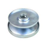 1 Shaft Series 30 Torque Converter Driver Clutch Assembly for Go-Karts & Mini Bikes; close-up of a metal pulley with a central hole and an asymmetrical pulley design.