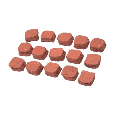 Clutch Friction Pads for 48cc/80cc Gas Bicycle Engines (Set of 15) displayed in a group, highlighting their rectangular shape and textured surface.