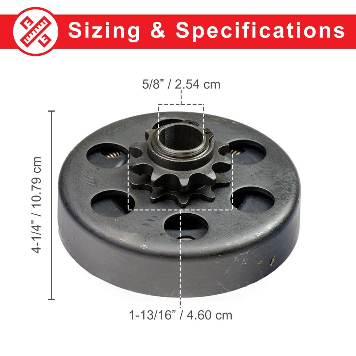 Clutch Assembly with 10-Tooth 420 Chain Sprocket for the Coleman BT200 – Monster Scooter Parts Clutch Assembly with 10-Tooth 420 Chain Sprocket for the Coleman BT200 – Monster Scooter Parts