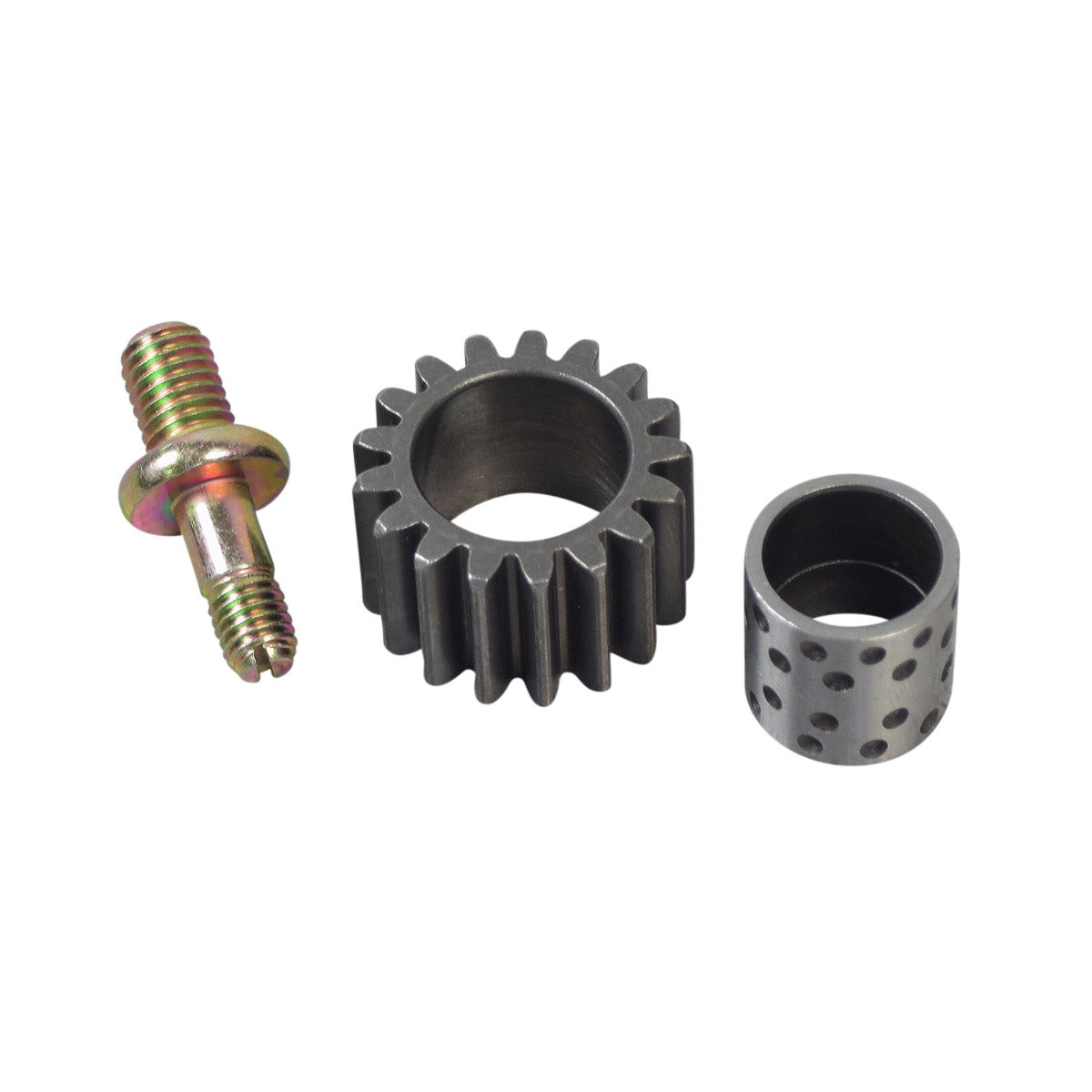 Clutch Accessory Kit for 17 Tooth Semi-Auto Clutches on TaoTao ATK125A, GK110, & Jeep Auto Go-Karts, featuring a close-up of a gear, screws, and various metal components for assembly.