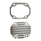 Cylinder Head & Rocker Arm Cover with Gasket for TaoTao ATK125A, GK110, & Jeep Auto Go-Karts, featuring a silver metal cover with multiple holes and a gasket included for secure attachment.