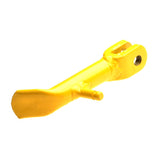 Yellow Kickstand for the Baja Doodle Bug (Blitz, Dirt Bug, Racer) Mini Bike, featuring a metal design with a central hole. Note: Kickstand spring is not included.