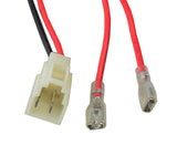 ZK2430D-FS Control Module with 4-Wire Throttle Connector for Razor Pocket Rocket (Versions 27+), featuring close-up details of the red and black wires, white electrical plug, and transparent component.