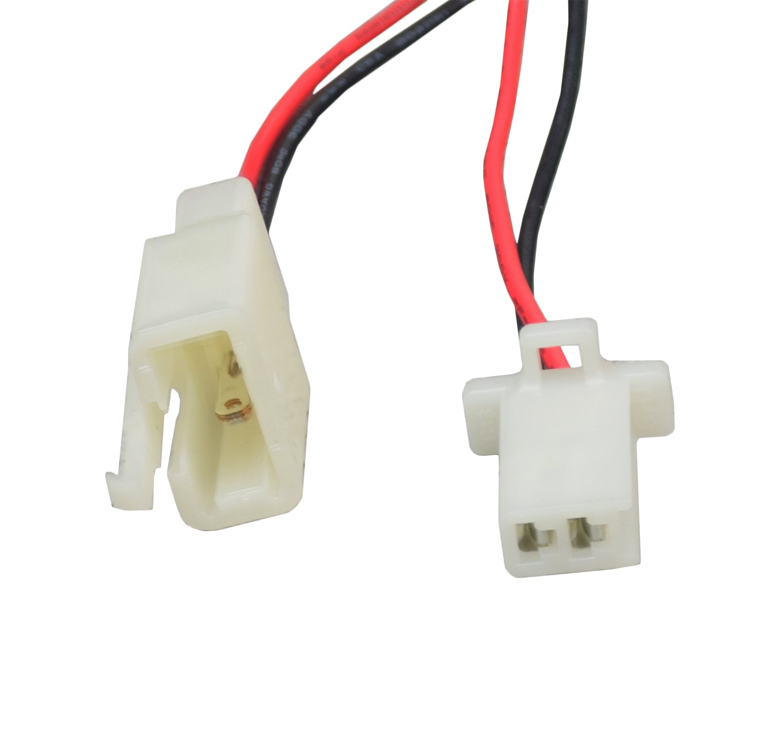 ZK2430D-FS Control Module with 4-Wire Throttle Connector for Razor E200 (Versions 24+), featuring a close-up of the white plastic connector and red and black wiring.