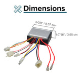 ZK2430-D-FS (ZK2430-D-LD) control module with 4-wire throttle connector for Razor models, showing a black device with wires and white text, suitable for E200, E300, MX350, MX400, Pocket Rocket, and Pocket Mod.