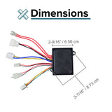 ZK2430D-FS Control Module with 4-Wire Throttle Connector for Razor Pocket Rocket (Versions 27+), featuring colored wires and white connectors, ideal as a replacement part for your electric scooter.