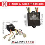 Control Module with 4-Wire Throttle Connector for Razor E175, All Versions, showing a black electronic device with colorful wires and connectors.