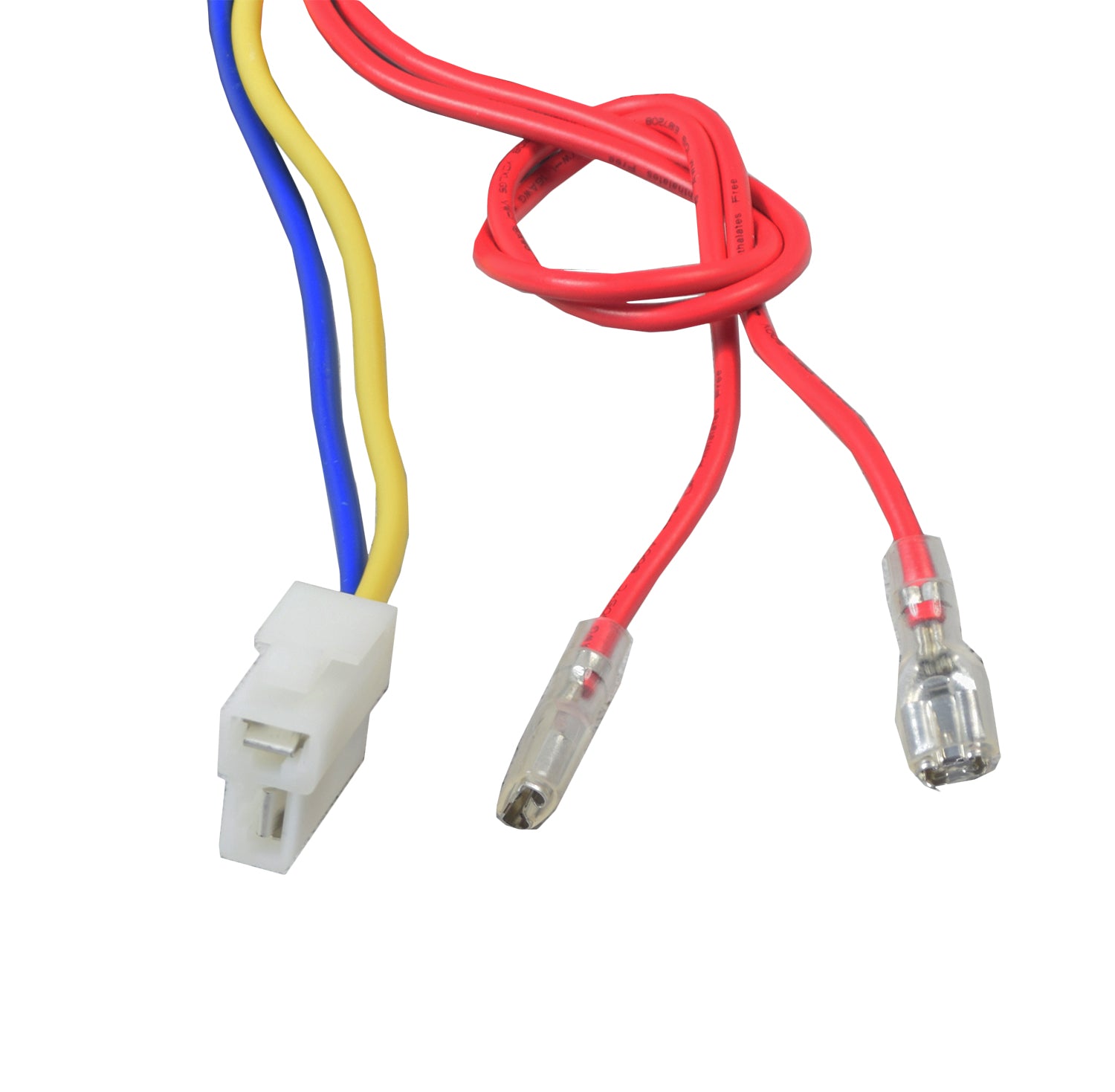 HB2430-TYD6K-FS Control Module with 6-Wire Throttle Connector for Razor Crazy Cart, Dune Buggy, Ground Force, and Ground Force Drifter, featuring close-up view of red and blue wires with white connectors.