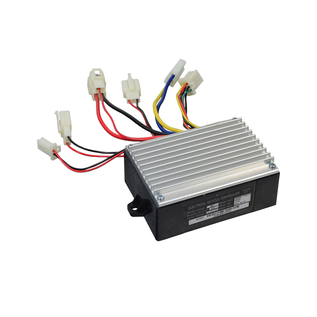 HB3650-TYD6-FS Control Module with 6-Wire Throttle Connector for Razor MX500 (Versions 21+), MX650 (Versions 14+), RSF650, EcoSmart Metro (All Versions), & Pocket Mod Bellezza, showing close-up of electronic device with colored wires.