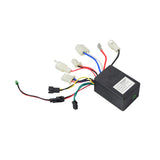 YK19F 24 Volt Controller for the Pulse Charger electric scooter, featuring a black rectangular box with multiple colored wires and a white label. Suitable for older versions with a 3-wire throttle connector.