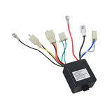 12 Volt LBD8-1 Controller for the Pulse GRT-11 & Revster Scooters; a black box with colorful wires and white square connectors, essential for replacing faulty units in these scooter models.