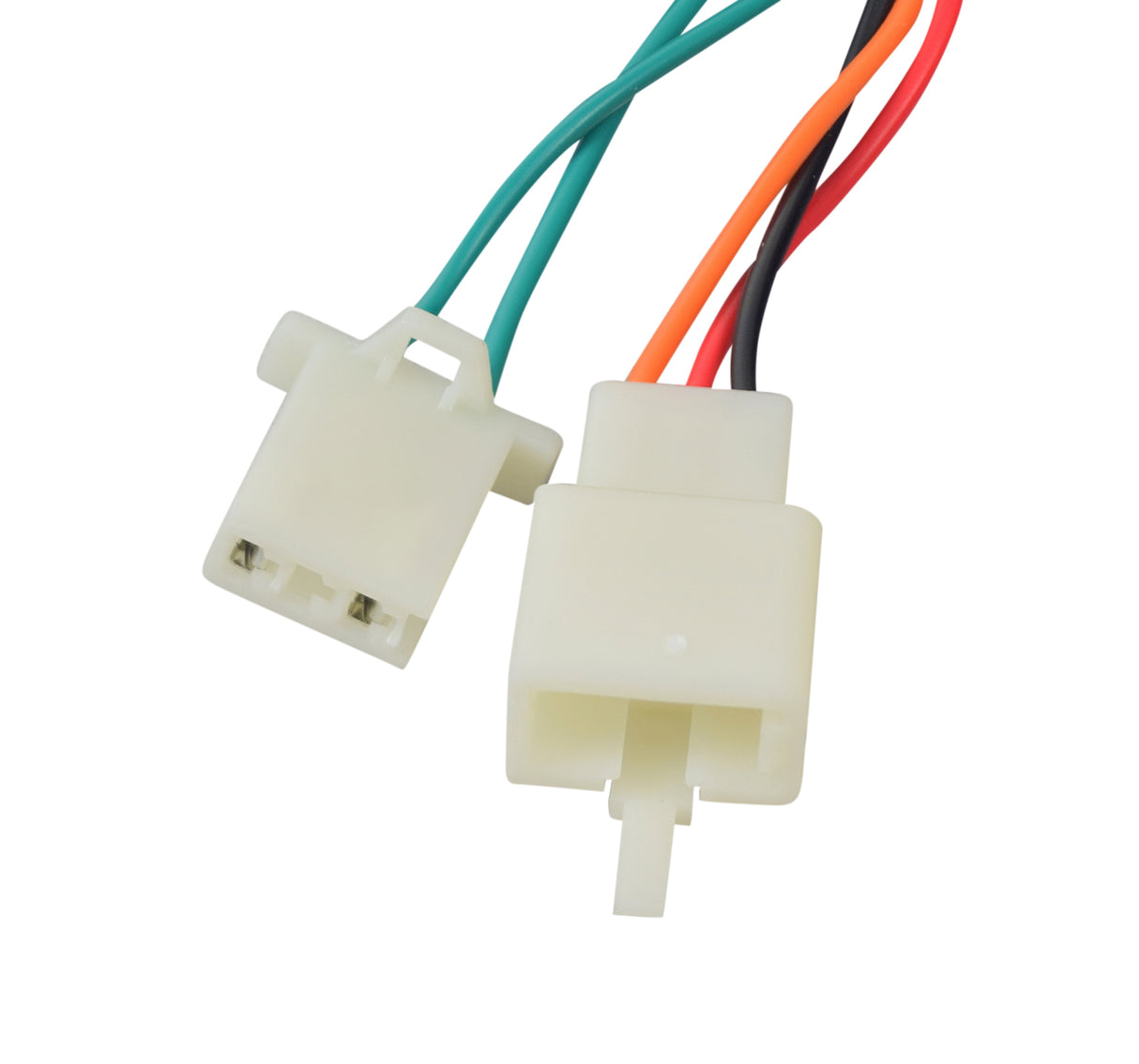 Close-up of the 12 Volt LBD8-1 Controller for Pulse RK9 & Revster Electric Scooters, highlighting the white plastic connector and multiple colored wires.