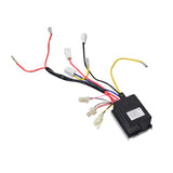 24 Volt YK20 V2.0 Controller for the Hyper HPR 350 Electric Motorcycle, featuring a black box with colorful wires and a white label, essential for replacing faulty control modules.