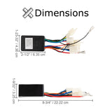 24 Volt YK19F Controller for the Pulse EM-1000 Electric Dirt Bike & Street Cruiser E-Motorcycle, featuring a black rectangular box with a white label and multiple colored wires for easy plug & play installation.