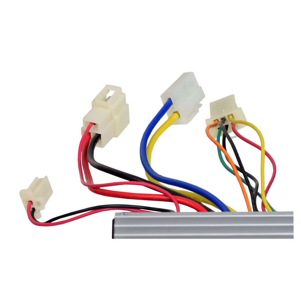 Close-up of the HB3650-TYD6A Control Module for Razor Crazy Cart XL (Versions 1+) showing several colored wires and a white connector, essential for seamless replacement and quick installation.