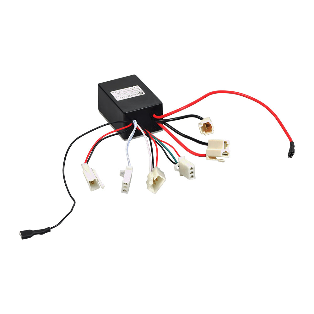 24 Volt 15 Amp TRE2415A Electric Scooter Controller for the Pulse Chopster & RF-200, featuring a black box with red and white wires, essential for restoring malfunctioning scooters.