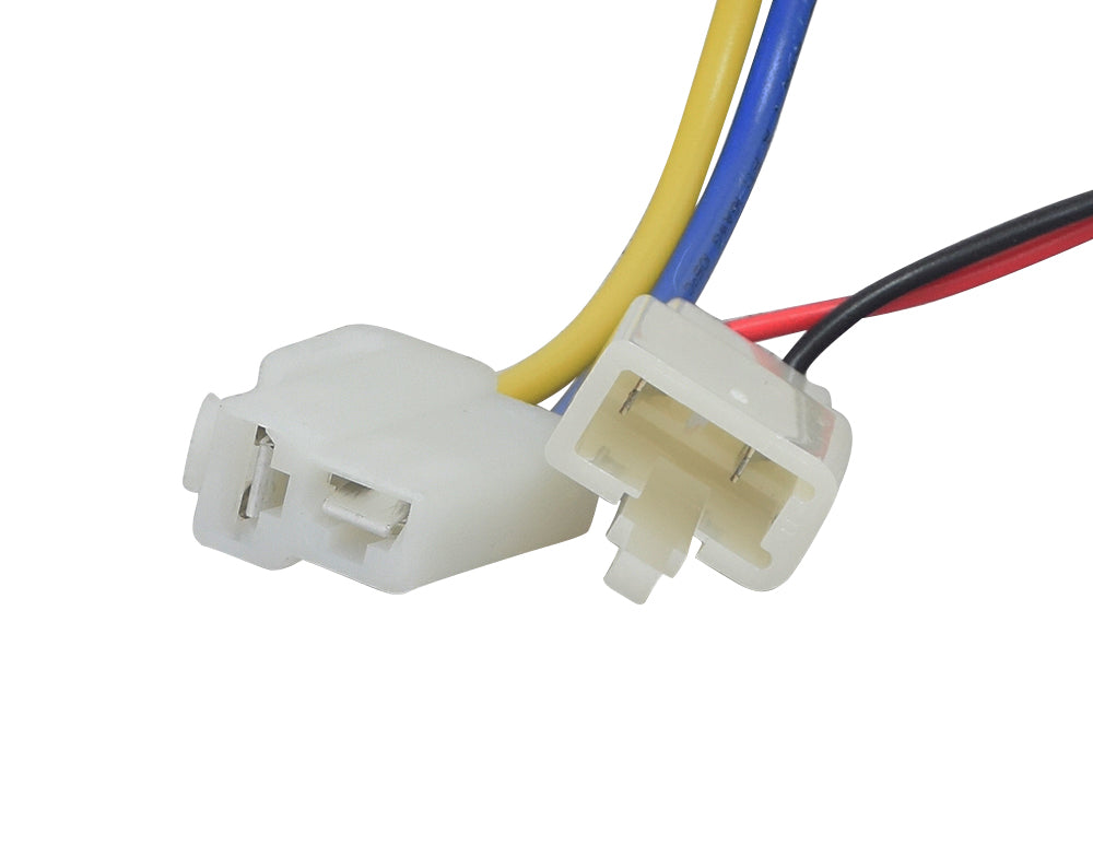 B-ZK2215-TYD6K1-ROHS 22 Volt Control Module with 6-Wire Throttle Connector for the Razor Drift Rider (Version 1+), showcasing close-up details of multiple colored wires and connectors.