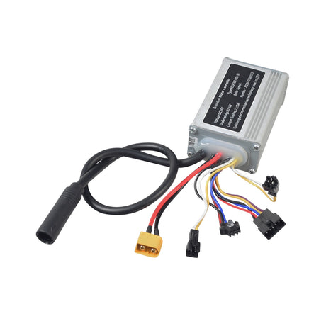 36 Volt YCKH262-001-36 Brushless Voltage Controller for the Swagtron EB5 Electric Bike, showing close-up details of electronic components, including connectors and wiring crucial for motor and speed control.