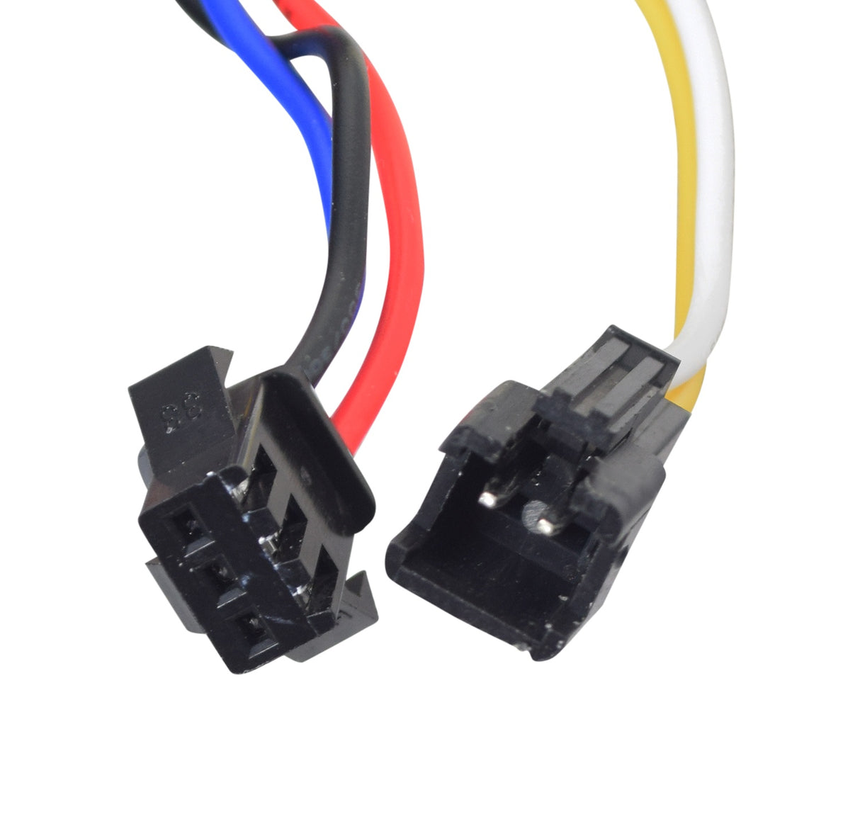 36 Volt YCKH262-001-36 Brushless Voltage Controller for the Swagtron EB5 Electric Bike, featuring six visible connectors, highlighted in a close-up of its compact and intricate wiring setup.