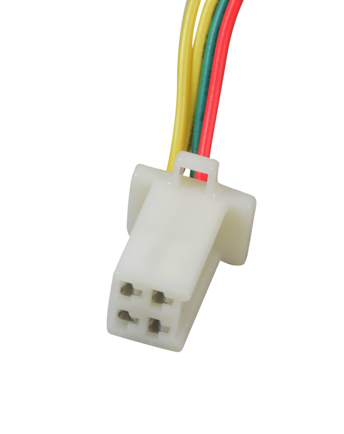 Close-up of the ZK2430-D2-FS-ROHS (ZK2430-D-LD) control module connector for Razor MX350 & SX350 (Versions 37+), featuring green and red wires attached to a white connector.