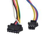 Close-up of the 36 Volt 15 Amp KCF06U Electric Bike Controller, featuring colorful wires and a black connector, essential for directing motor functions and preventing moisture-induced damage.