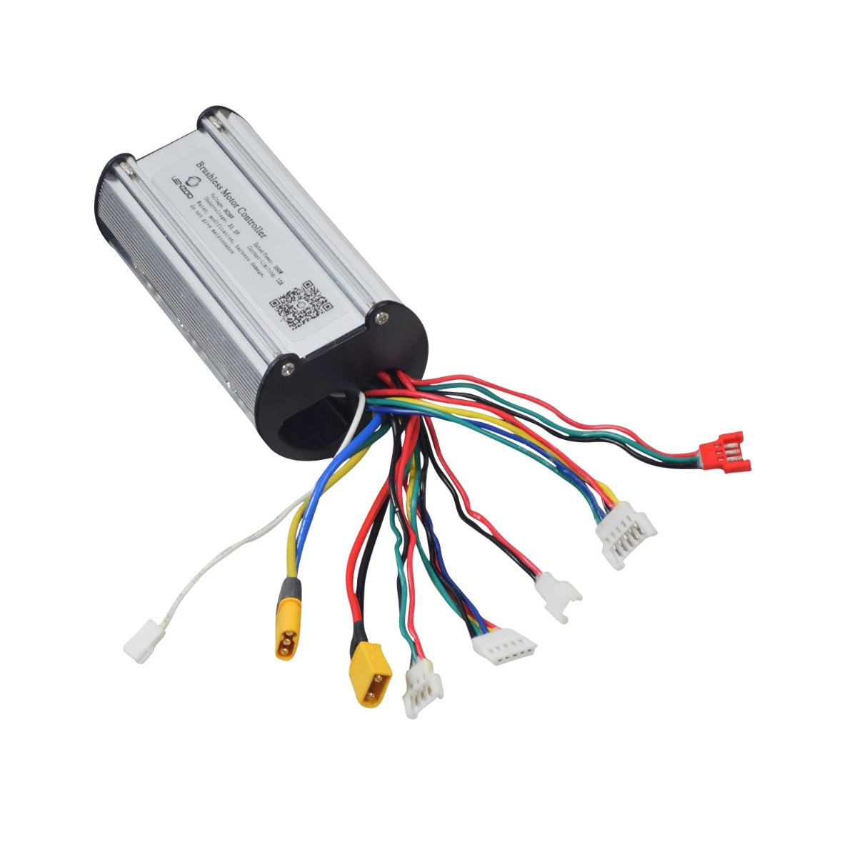 36 Volt Controller for the Hover-1 Rally Electric Scooter, featuring a metal cylinder with colorful wires and connectors. Ideal for restoring functionality to your scooter by replacing the malfunctioning control module.