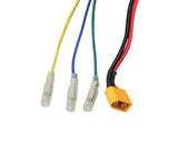 Control Module for the Jetson® LX10 Folding Electric Bicycle, shown with a group of wires and connectors, including black and red cables, yellow plugs with gold screws, and additional assorted wires.