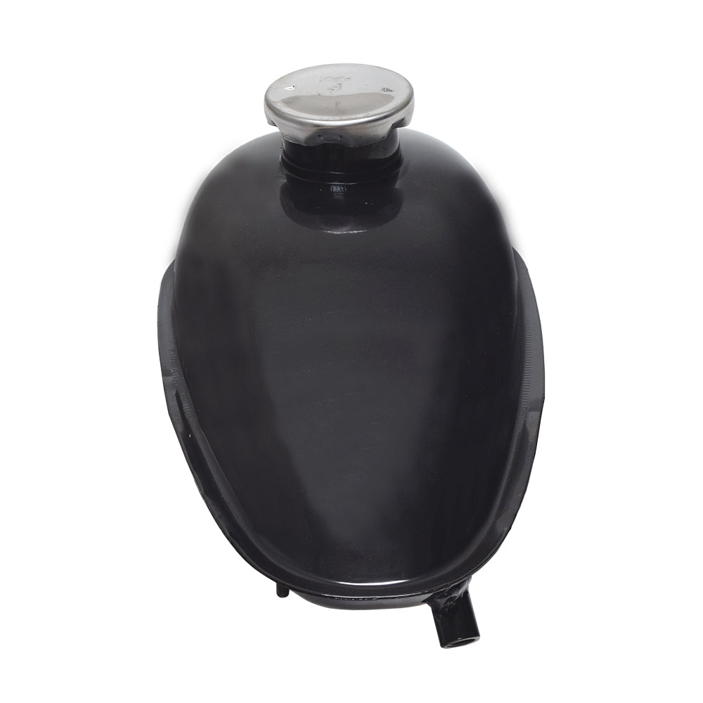 Fuel Tank for 48cc - 80cc 2-Stroke Bicycle Engine Kits (2 Liter / 3 Liter) featuring a black cylindrical body with a polished chrome cap, designed for custom bicycle projects or replacements.