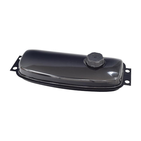 Fuel Gas Tank for 150cc - 250cc Hammerhead Off-Road® & Kandi Go-Karts, featuring a black plastic cap with a spiral design, shown in close-up, highlighting its round shape and durable build.