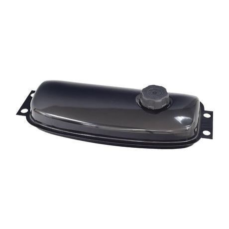 Fuel Gas Tank for 150cc - 250cc Hammerhead Go-Karts: A close-up of a black plastic gas tank with a round cap and spiral design, suitable for various go-karts and dune buggies.