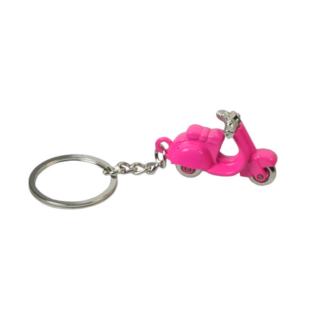 Scooter Keychain featuring a small motorcycle charm attached to a metal ring, perfect for scooter enthusiasts.