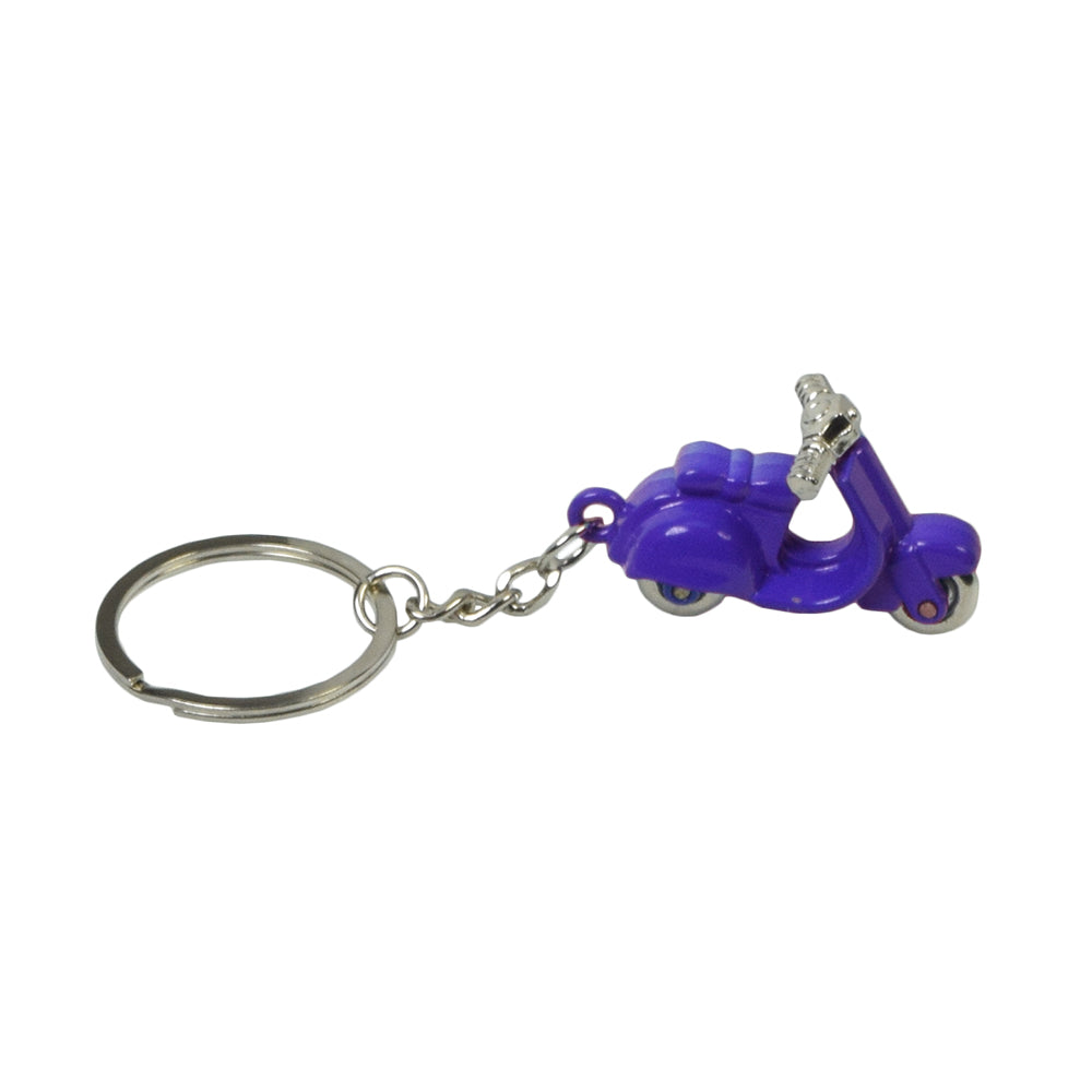 Scooter Keychain featuring a detailed blue moped, perfect for scooter enthusiasts. This handy accessory is ideal for organizing keys and makes a practical, stylish gift.