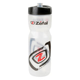 Sense Water Bottle with black lid, featuring a translucent white, soft, and odorless polypropylene construction. Available in 22 oz. (650ml) or 27 oz. (800ml) capacities, designed for cyclists and outdoor enthusiasts.