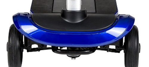 Front Shroud for Drive Medical ZooMe Flex & ZooMe Auto-Flex showing a close-up of the bottom part, including the wheel and tire, highlighting the durable design suitable for replacing damaged shrouds.